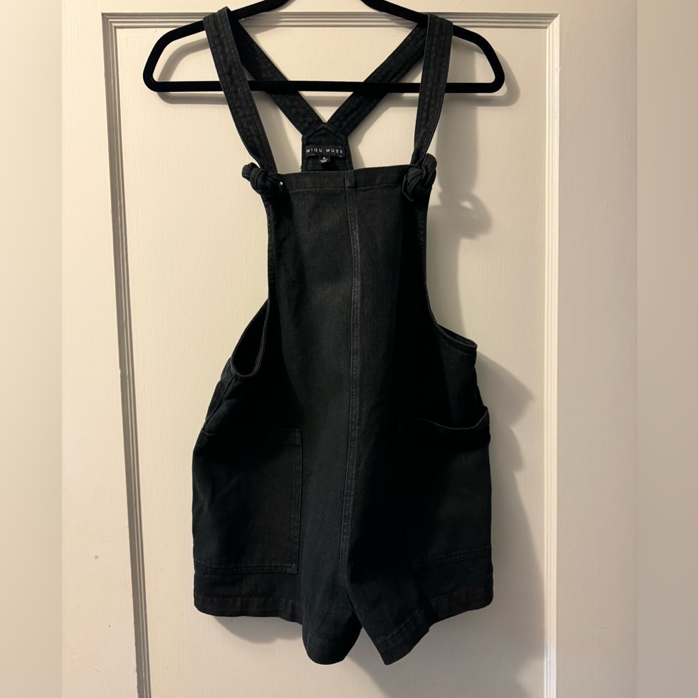 Miou Muse Black Overall Shorts